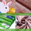 Happy Easter Decorations Easter Backdrops Photography Banner Bunny Grassland Rustic Wood Background Eggs Banner for Jesus Easter Spring Party Decorations, 70.8 x 43.3 Inch