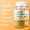 Calcium Magnesium Zinc Gummies with Vitamin D3 & K2 - Sugar Free Calcium Gummies for Women and Men - Bone & Immune Support - Non-GMO, Gluten-Free, Orange Flavored - 60 Gummies
