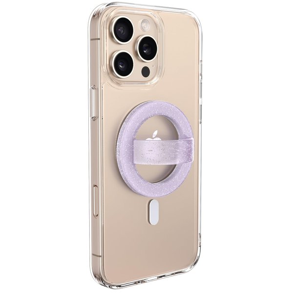 Miracase Magnetic Phone Grip,Compatible with Magsafe,Lightweight Design(0.97 OZ),Soft Silicone Material,for iPhone 16/15/14/13/12 Series(Blink Purple)