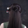 Chinese Classical Hairpin Pearl Shell Flower Headdress Hair Chopsticks for Women Wooden 7.08" Hair Sticks for Buns with gift Box(1pack)