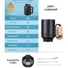 CIVAGO 50 oz Insulated Tumbler Mug with Lid and Straw, Vacuum Travel Coffee Mug with Handle, Double Wall Stainless Steel Water Cup Bottle, Black