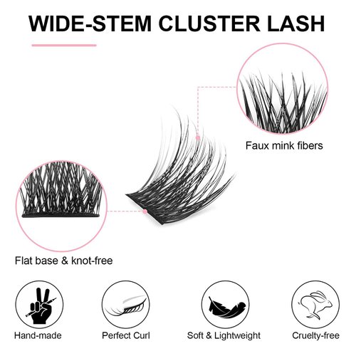 Kissxiaoya Cluster Eyelash Extensions, 120PCS Lash Clusters DIY Eyelash Extension, 9/10/11/12/13/14/15 mm Natural False Eyelashes Cluster Soft Individual Lashes Clusters (9-15 mm)
