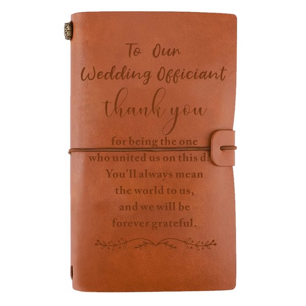 Engraved Leather Journal Gift for Wedding Officiant, Appreciation Gift for Wedding Officiant, Best Wedding Offician Gifts from Groom Bride, Wedding Officiant Notebook, Officiant Wedding Gift Ideas