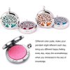 Aromatherapy Essential Oil Diffuser Necklace Tree of Life Pattern Stainless Steel Locket Pendant with 24 Inch Chain