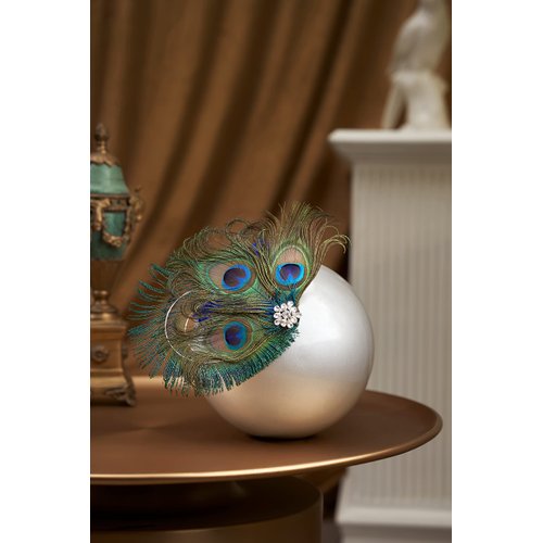 BABEYOND Peacock Feather Hair Clip Peacock Fascinator with Rhinestones Roaring 20s Peacock Flapper Fascinator 1920s Peacock Hair Accessories (Style 2)