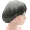NEWPECK Afro Girls Cosplay Mushroom Wig Short Haircut With Bangs Bob Wig For Black Women (Black)