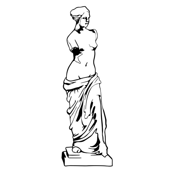 Stickerbrand Venus de Milo Statue Vinyl Wall Decal Sticker. (Black) 65in Tall X 21in Wide OS_MB514m