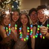 3 Pack Light Up Happy New Years Necklaces New Years Eve Party Supplies for Kids Adult, Colorful Nye Necklaces with 14 Leds 3 Modes Glow In the Dark Party Accessories New Years Birthday Party Favors