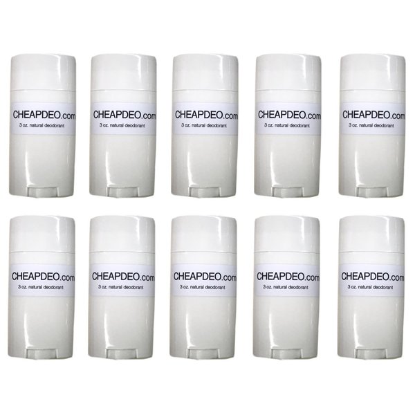 10 PACK CHEAP Natural Deodorant - Premium All Natural ingredients, Swedish Shea Butter, NO Aluminum, NO Paraben, NO Propylene Glycol, with Arrowroot Powder, Coconut Oil, and it's CHEAP! (10 Pack)