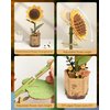 ROBOTIME 3D Puzzles Wooden Flower Sunflower DIY Model Building Kit to Build for Adults Bouquet Botanical Collection Craft Brain Teaser Puzzle Creative Gift Home Decor