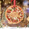 Vegan Truffle Pizza Christmas Ornaments Personalized Christmas Ornaments 2023 Cute Food Ornaments for Christmas Trees Hanging Ornaments Holiday Christmas Keepsake New Year Gifts, 3 Inch