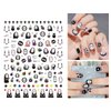 8 Sheets Halloween Nail Art Stickers Decals Self-Adhesive Pegatinas Uñas Cute Ghost Pumpkins Skull Spider Web Nail Supplies Nail Art Design Decoration Accessories