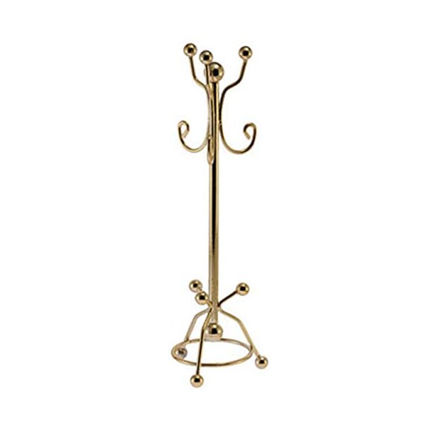 International Miniatures Dollhouse Miniature Hall Coat Tree in Polished Brass