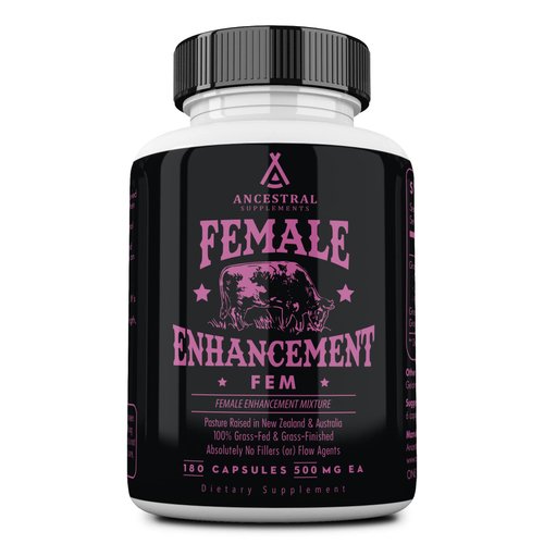 Ancestral Supplements Grass Fed FEM Liver Supplement for Women with Collagen, CoQ10, Vitamin B12, Joint Support Bone Marrow Capsules for Energy, Immunity, Pasture Raised, NonGMO, 500mg Each, 180 Count