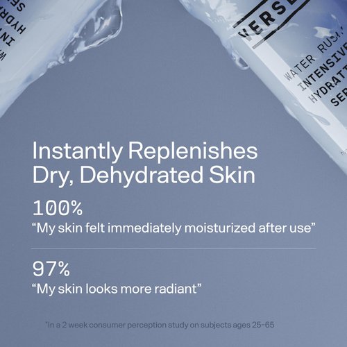 Versed Water Rush Intensive Hydrating Serum - Hyaluronic Acid Serum for Face with Vitamin B5 - Lightweight Face Serum for Dry Skin - Sensitive Skin-Approved & Clinically Tested