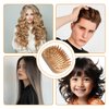 Bamboo Hair Brush for Hair Growth, Mini Wood Hair Brush Wooden Scalp Massager Travel Detangling Hairbrush Air Cushion Hair Brushes for Women and Men All Hair Types, Easy of Holding