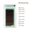 NAGARAKU Natural Brown Color Eyelash Extensions 0.15mm D curl 7-15mm Mix Tray Individual Lashes Classic Faux Mink Volume 20 rows Soft Eyelash Supplies