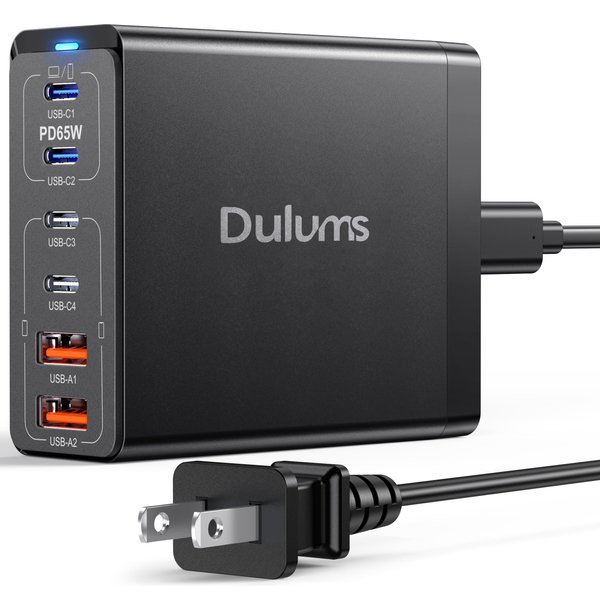 185W USB C Wall Charger, 6 Port Fast Charger Station PD GaN Charging Block Charger for iPhone 15/14/13/Compatible with MacBook Pro/Air iPad Pro,Laptop