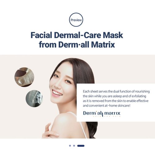 DERM·ALL MATRIX] Daily Facial Dermal-care (35g/sheet) Overnight mask pack,Lifting and Hydrating,Soothing, Exfoliating,Skin Nourishing,Collagen sheet mask for wrinkles and dry skin. (4sheets/1week)