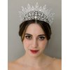 SWEETV Tiara Crown for Women, Wedding Tiara for Bride, Crystal Princess Headpiece, Girls Quinceanera Prom Pageant Crown Diadem, Silver