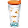 Tervis Goldfish Plastic Tumbler with Wrap and Orange Lid 24oz, Clear, Classic, 1 Count (Pack of 1)