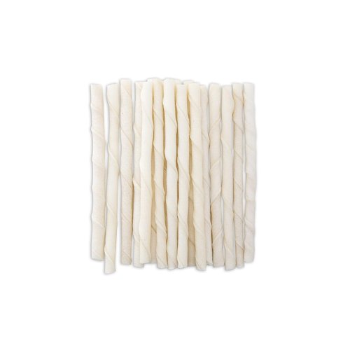 Dog Chew Treats Rawhide Twist Natural Premium 5" Twisted Dental Choose Quantity (25 Pack, Natural)
