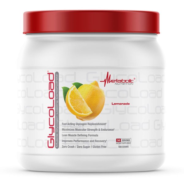 Metabolic Nutrition, Glycoload, 100% Micronized Cyclic Cluster Dextrin Carbohydrate Powder, Muscle Glycogen Loading Carbohydrate, Pre Intra Post Workout Supplement, Lemonade, 600 gm (30 ser)