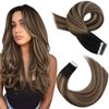 Moresoo Tape in Extensions Ombre Black Hair Extensions Tape in Balayage Off Black to Blonde Mix with Brown Tape in Human Hair Extensions Remy Hair Tape in Extensions 14 Inch #1B/4/14 20pcs 50g