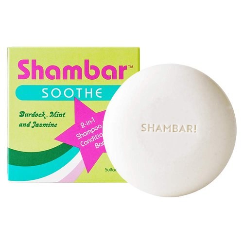 Shambar SOOTHE All Natural Shampoo and Conditioner Bar | Solid Hair Wash with Burdock, Mint & Jasmine | Sulfate Free & Vegan | Color Safe Shampoo Bar for All Hair Types (100g)