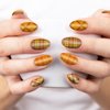 AnyDesign 4 Sheet Fall Plaid Nail Art Stamping Plates Kit Rectangle Fashion DIY Plaid Nail Plates Image Various Plaid Argyle Pattern Nail Art Plates for Nail Art DIY Print Manicure Salon Design