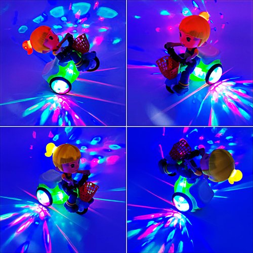 Tipmant Baby Toddler Electric Tricycle Toy Cartoon Motorcycle Vehicle Stunt Performance, Music, Lights, Kids Birthday Gifts (Girl)