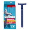 Gillette Sensor2 Fixed Men's Disposable Razor, 12 Count (Pack of 3)