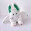 PEACH CAT Cute White Bat Bunny Plush Pillow Kawaii Bat Rabbit Stuffed Animal for Kids 16"