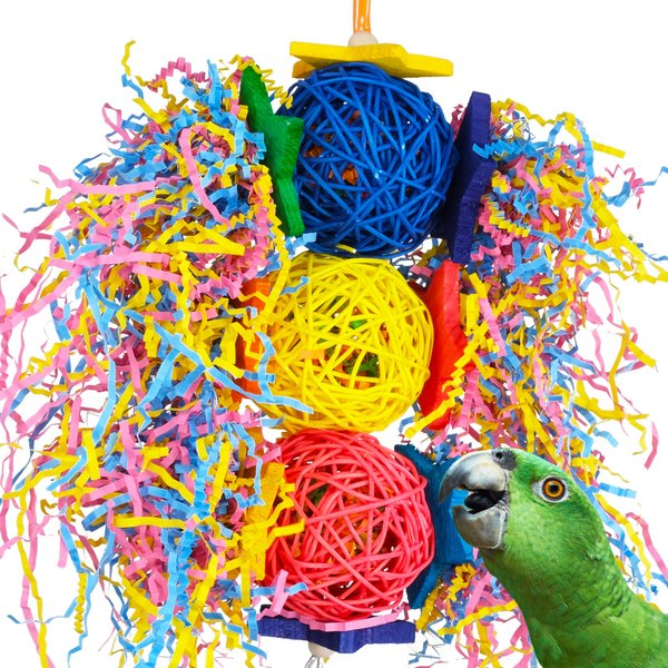 Bonka Bird Toys 1854 Tri Foraging Star 13" x 8", Parrot Preening Plucking Cage Toy, Ringnecks, Conures, Quakers, Pionus, and Similar