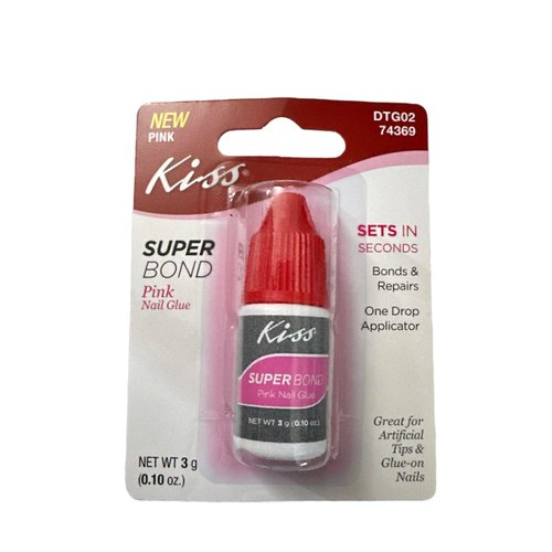 Kiss Super Bond Pink Nail Glue DTG02 (74369) 0.10 oz / 3 g