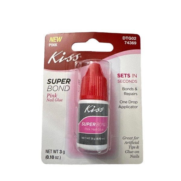 Kiss Super Bond Pink Nail Glue DTG02 (74369) 0.10 oz / 3 g