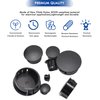 BOPOREAE 250 PCS Nylon Plastic Hole Plug 1" 7/8" 3/4" 5/8" 1/2" 3/8" 5/16" 1/4" Round Drill Hole, Flush Type Panel Knockout Locking Plugs, Black Screw Covers for Furniture Cabinet Insert End Caps