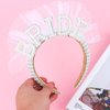 YARIEW Rhinestone Bride Headband Pearl Bride Headband with Veil Bachelorette Party Decorations Bridal Headband for Wedding White Pearl Headpiece Bachelorette Favors Bridal Shower Favors Gift