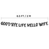 Goodbye Life Hello Wife Black Glitter Banner - Bachelor Party Decorations, Ideas, Supplies, Gifts, Jokes and Favors