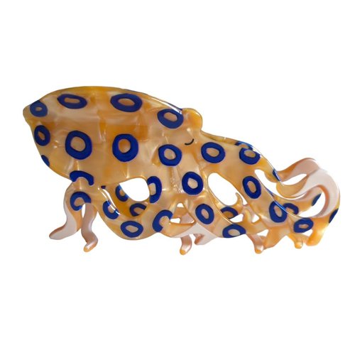 Novelty Blue-Ringed Octopus Hair Clip,Acetate Claw Clips,Big Hair Clips for Women