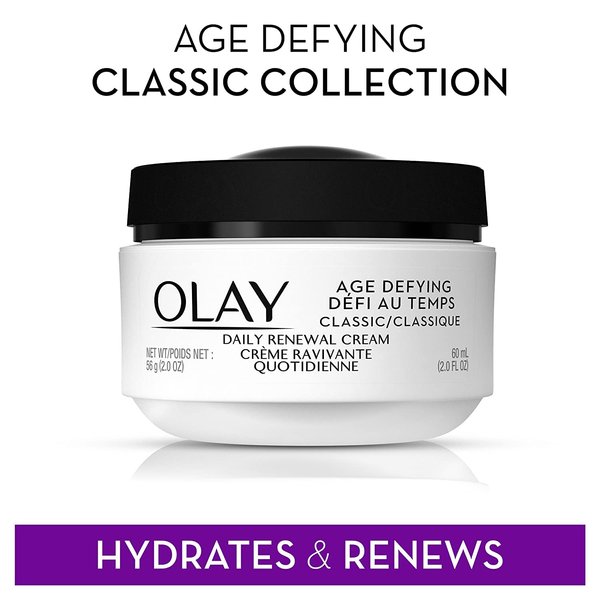 Olay Age Defying Classic Daily Renewal Cream Facial Moisturizer, 2 Ounce