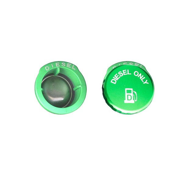 Aluminum DIESEL cap ONLY fit 2019-2022 Latest Dodge Ram 1500 2500 3500 …(There are three vertical plastic posts at the fuel filler)