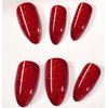 Red Press on Nails， Handmade Series Medium Almond nails Glitter False Nail Shape Galaxy False Nail Set Stick Gel Nail Kit Reusable Full Set of 24pcs (Dazzling Glitter Red)