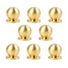 RZDEAL 8pcs Round Solid Brass Pulls Cabinet Drawer Knobs Small Gold Handles for Dresser Handles Knobs,1 Inch (25mm)