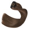 UGOTRAYS Medium Brown Hair Extensions Real Human Hair Clip in Hair Extensions 70g 7pcs 18inch,Soft & Natural Straight Double Weft for Women 18in #4 Chocolate Brown Hair Extensions