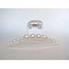 Generic Clear transparent white pearl hair claw clip for medium/fine hair