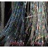 40” Hair Tinsel 200 Strands Two Sparkling Colors : Silver & Stellar Midnight Black