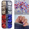 12 Grids Independence Day Glitter Nail Sequins 4th of July Star Glitter Red Blue Silver Holographic Five-Pointed Star Nail Glitter for Nail Glitter Flakes for Women Acrylic Nail Decoration Accessories