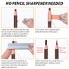 5 Pcs Waterproof Dual-Sided Fine Tip Brow Pencils Pack,Ultra-Fine Mechanical Pencil,Draws Tiny Brow Hairs, Defines, Fills Brows, Shapes, Contours, Combs, (Pack of 5)-Black