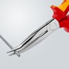 KNIPEX Tools - Long Nose Pliers With Cutter, 40 Degree Angled, 1000V Insulated (2626200), Multi, 8